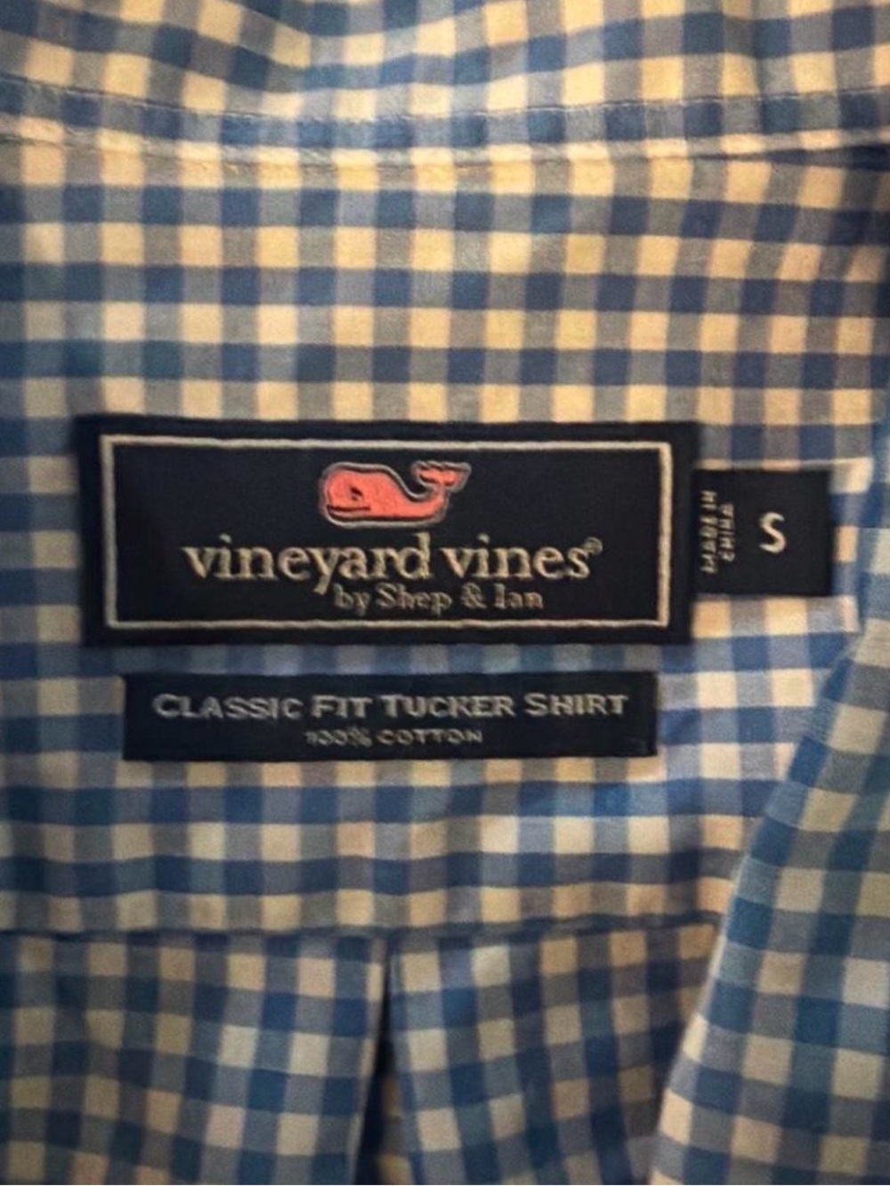 Vineyard Vines Blue and White Gingham Button-Down Shirt